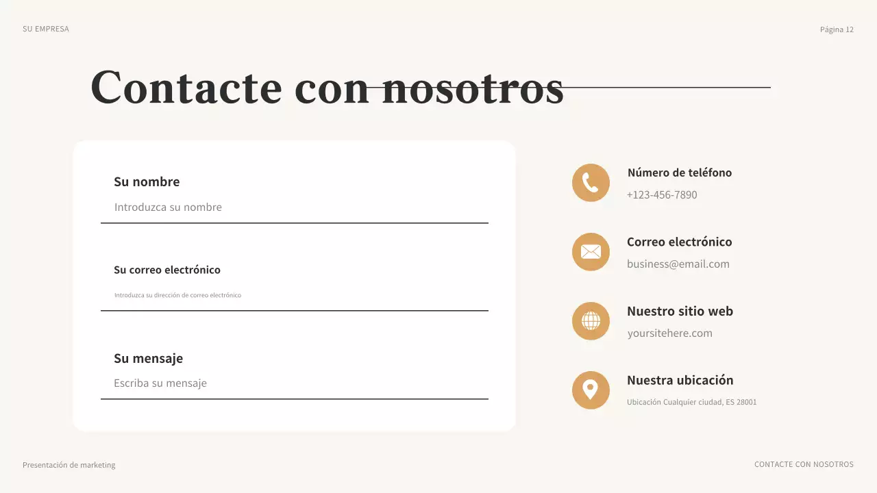 brown presentación de marketing moderno