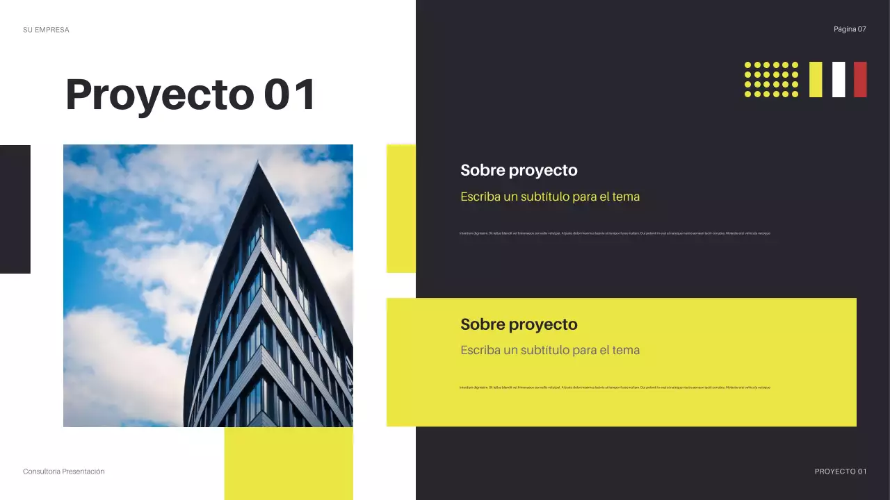 presentación de la TI moderna amarilla