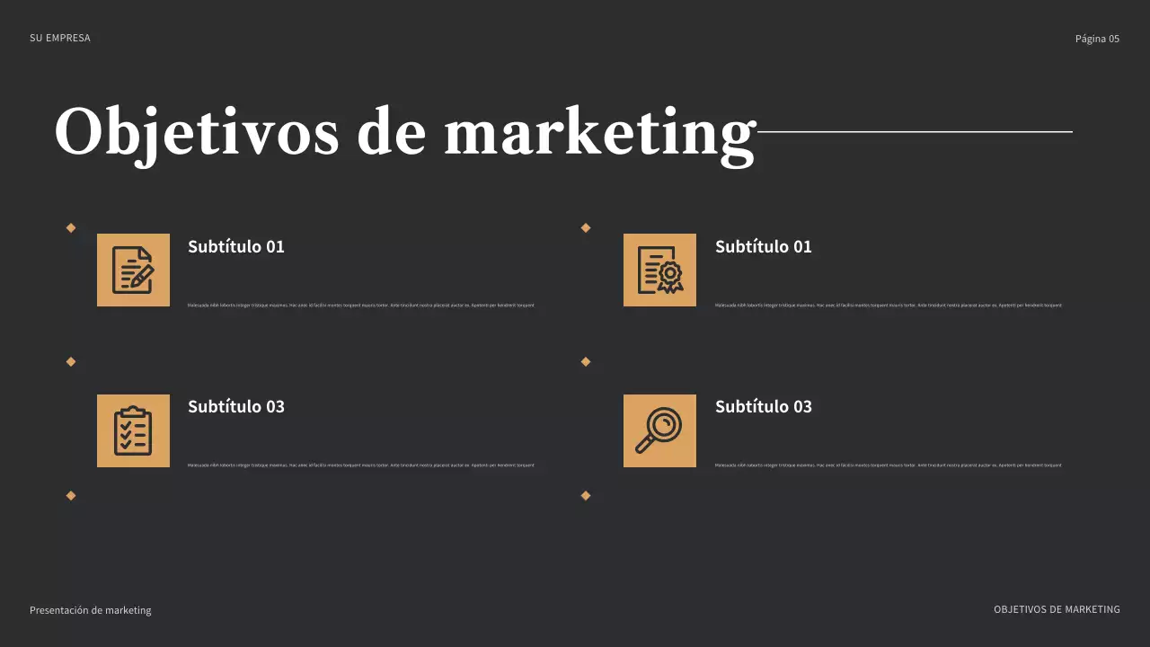 brown presentación de marketing moderno