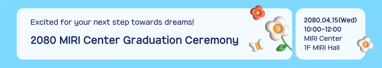 Cerimónia de formatura simples em azul claro