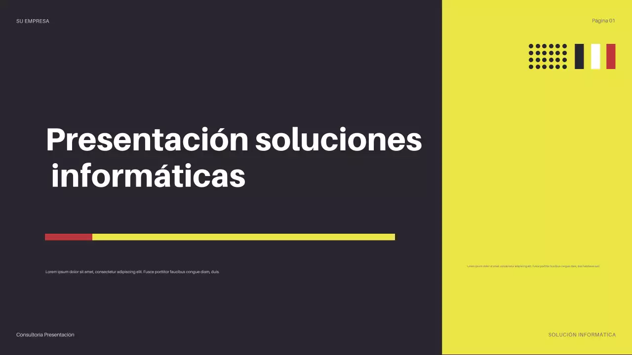 presentación de la TI moderna amarilla
