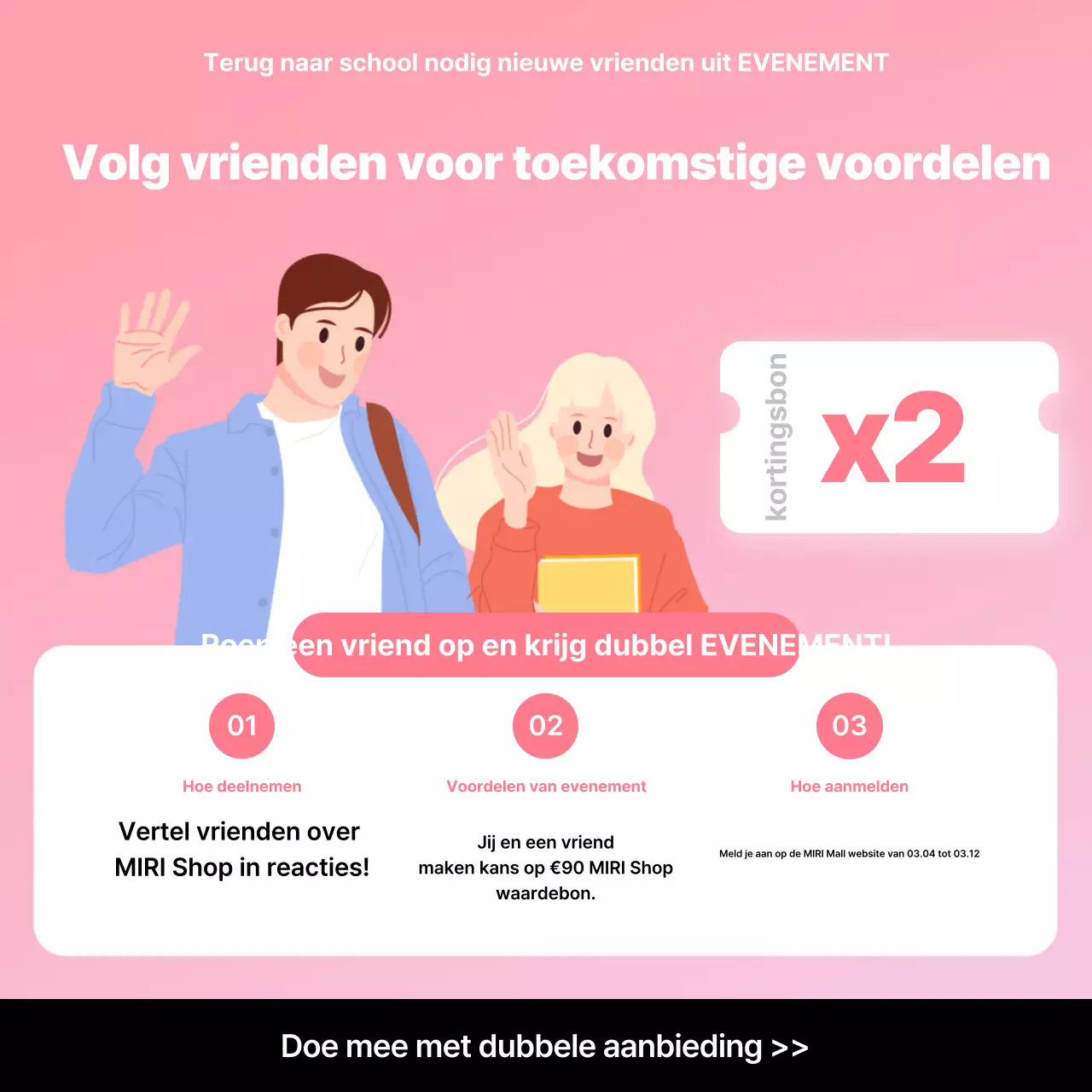 Roze gezellige evenementengids