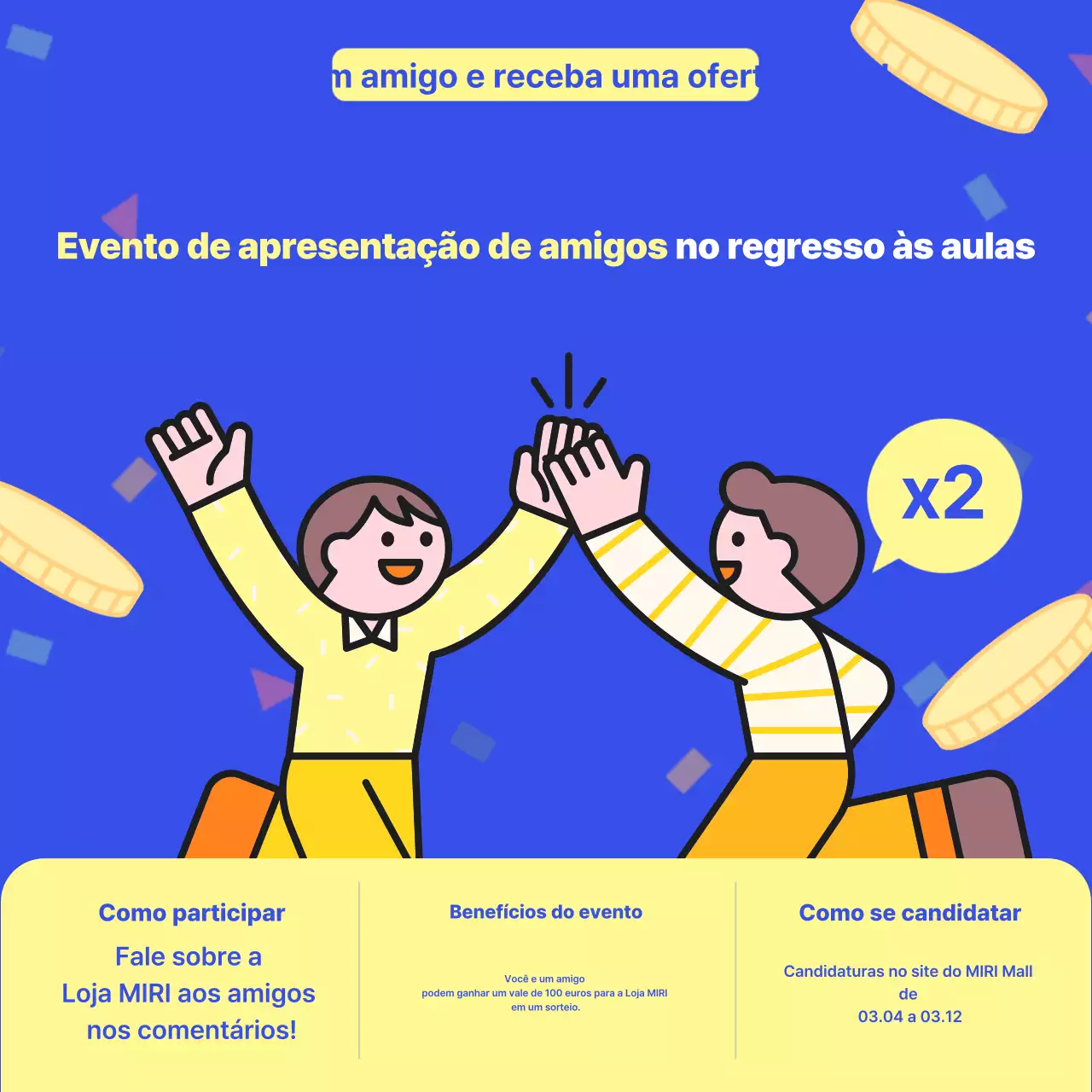 Azul Promover o seu evento