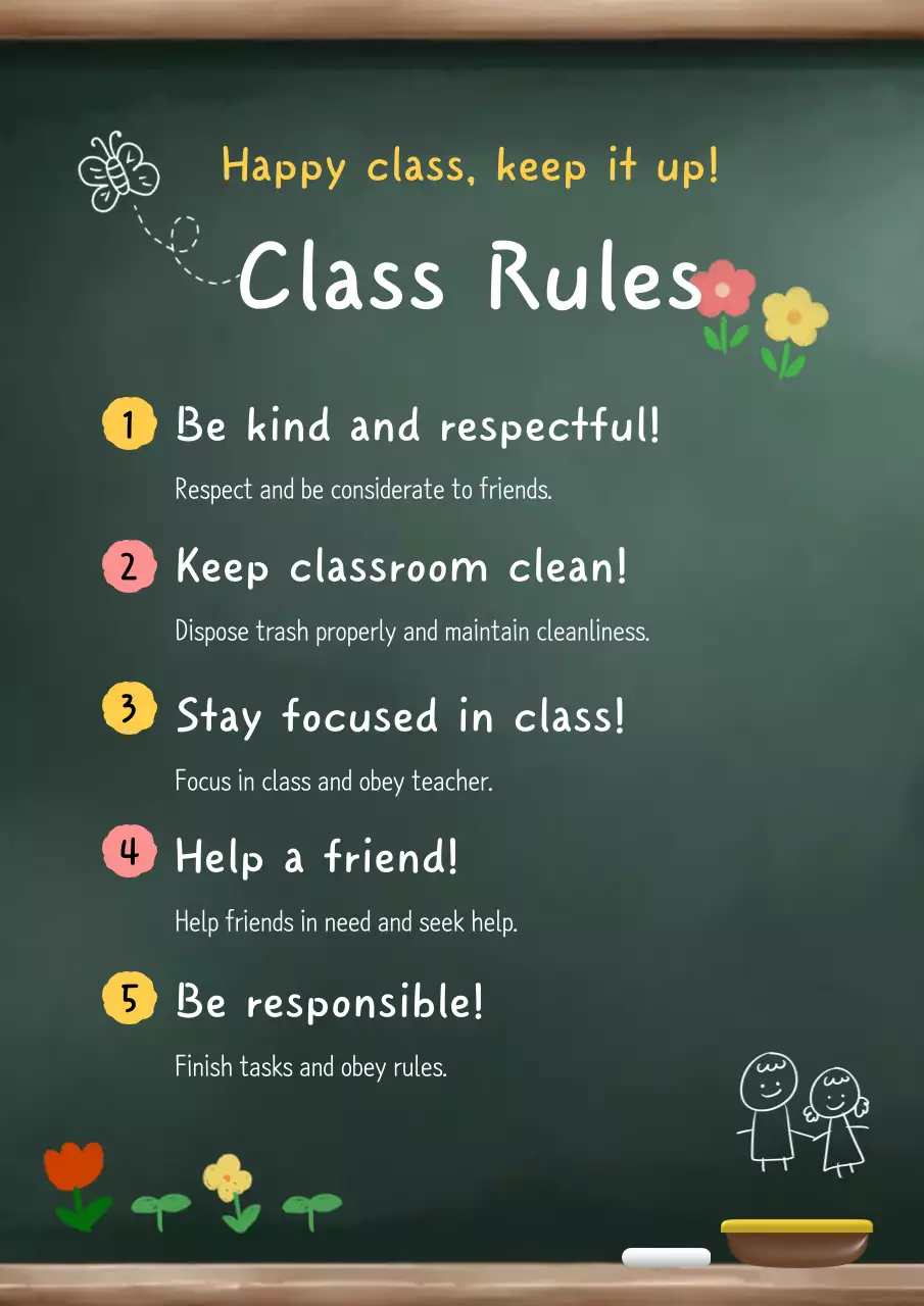 Abstract Simple Classroom Rules Guide