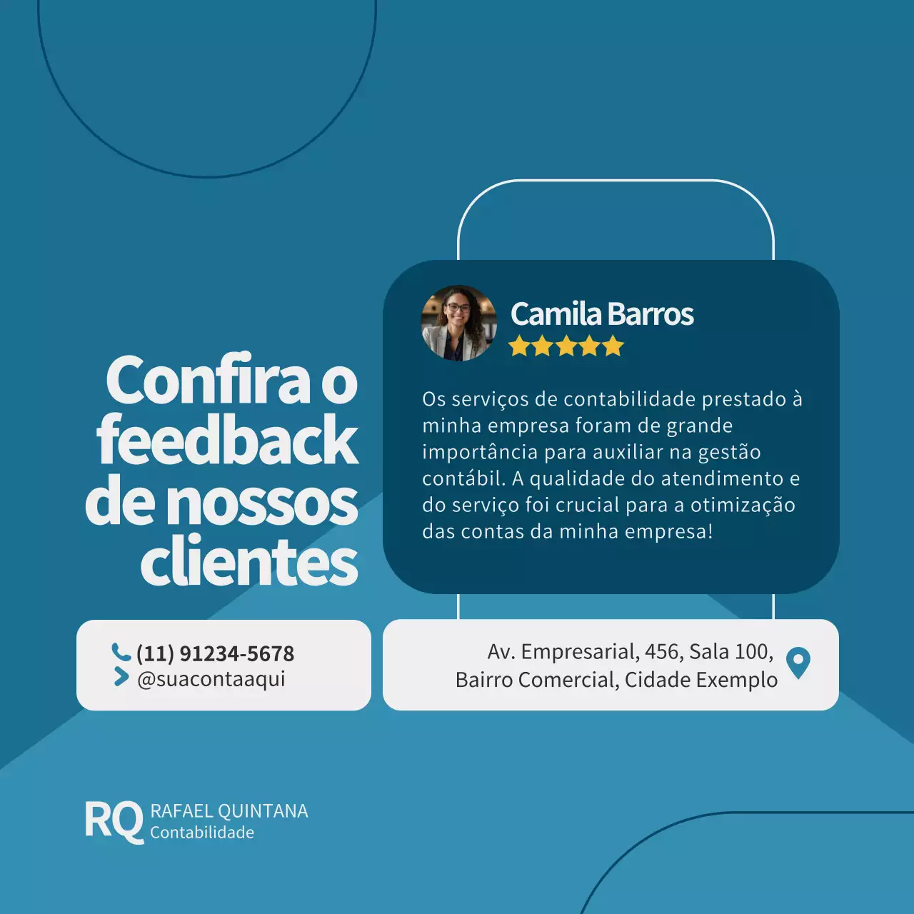 Publicação de mídia social de anúncio de contabilidade moderna azul