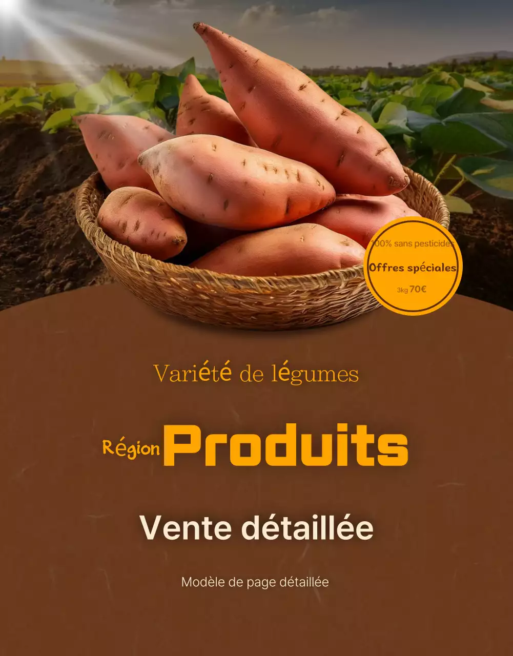 Annonce de produits traditionnels bruns