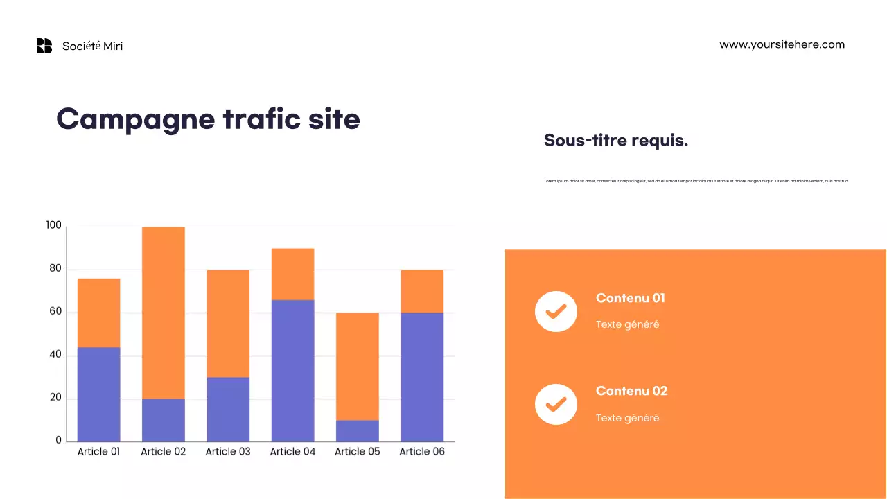 Modèle de rapport marketing minimaliste orange