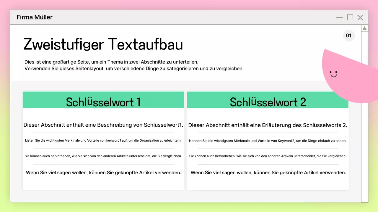 Rosa Einfaches Präsentationsdesign