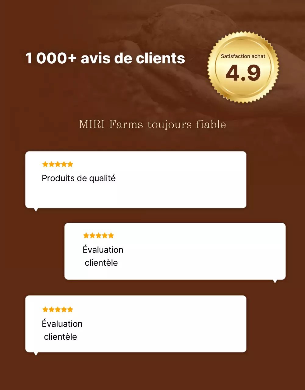 Annonce de produits traditionnels bruns