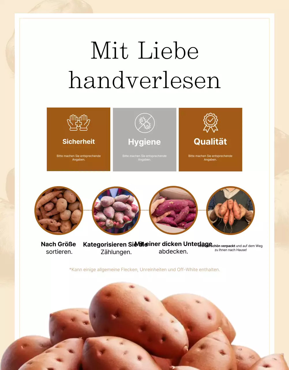 Braune Werbung für traditionelle Produkte