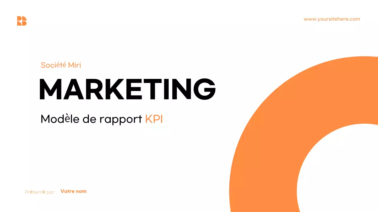 Modèle de rapport marketing minimaliste orange