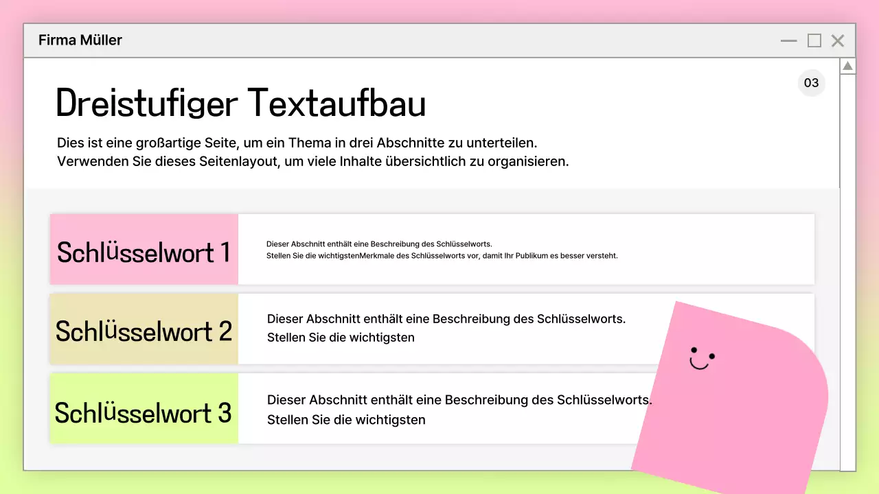 Rosa Einfaches Präsentationsdesign