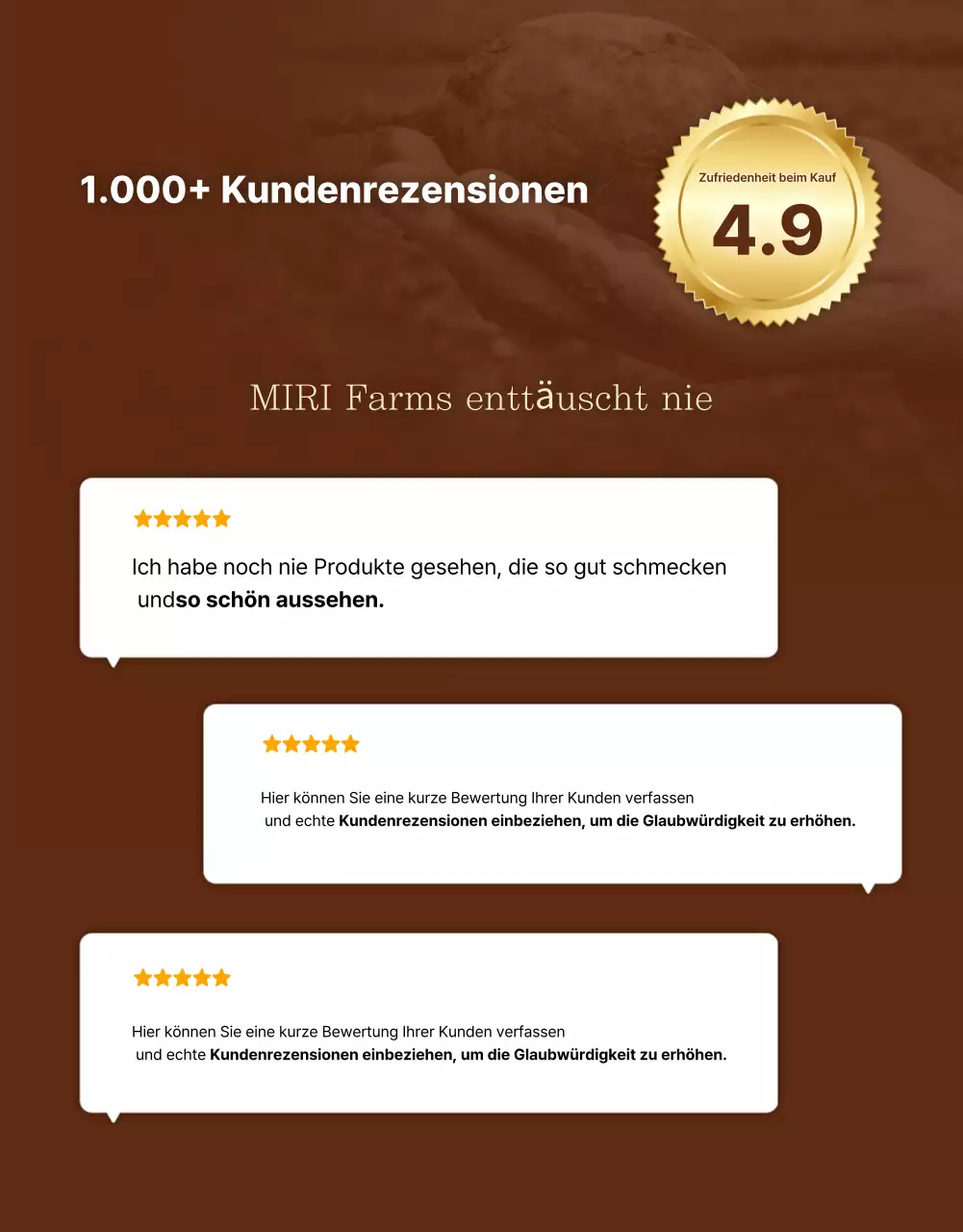 Braune Werbung für traditionelle Produkte