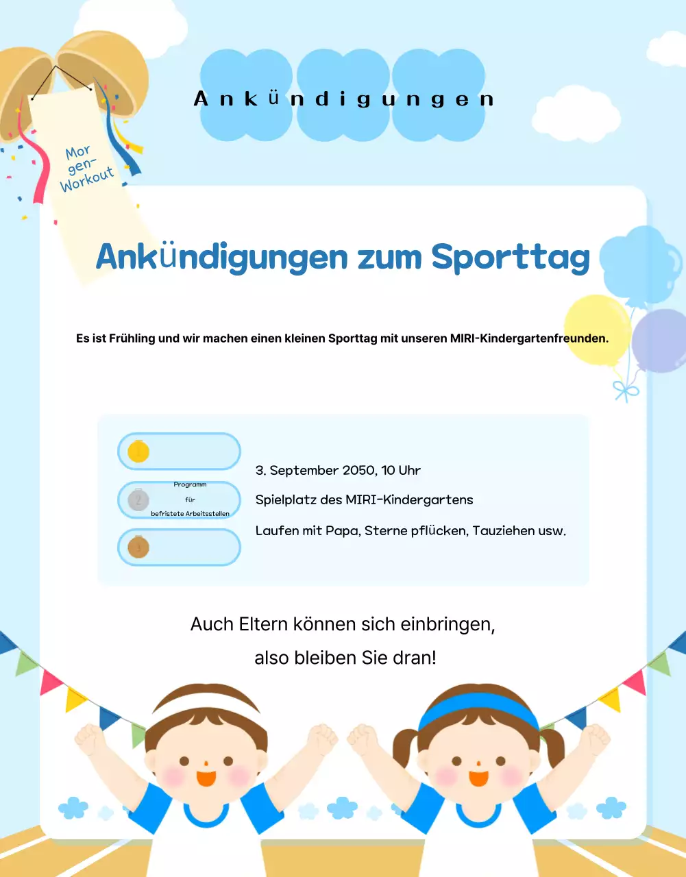 Hellblauer Trainingsleitfaden