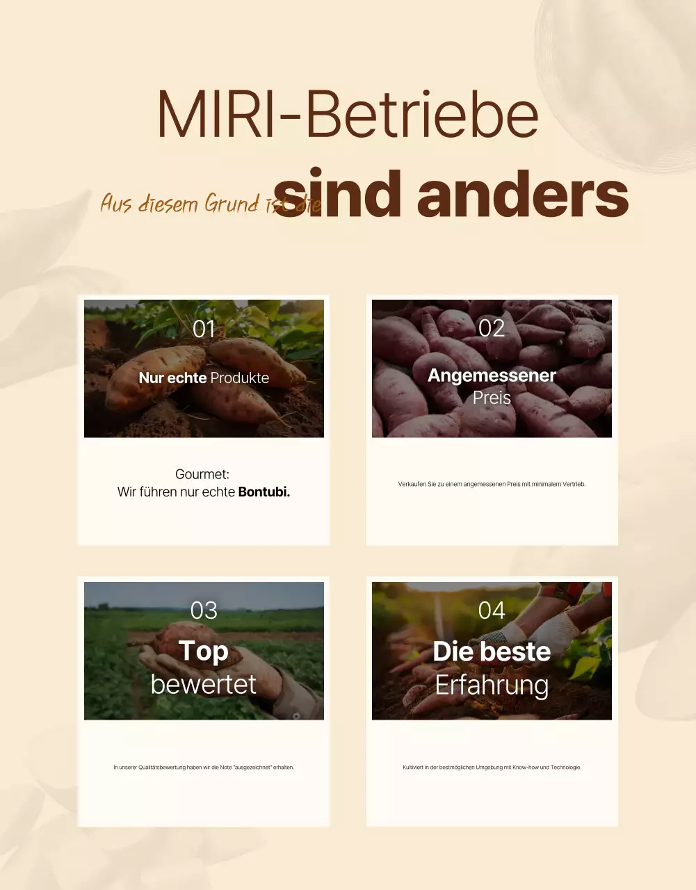Braune Werbung für traditionelle Produkte