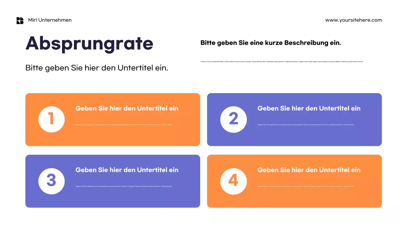 Orange Minimalistischer Marketingbericht Vorlage