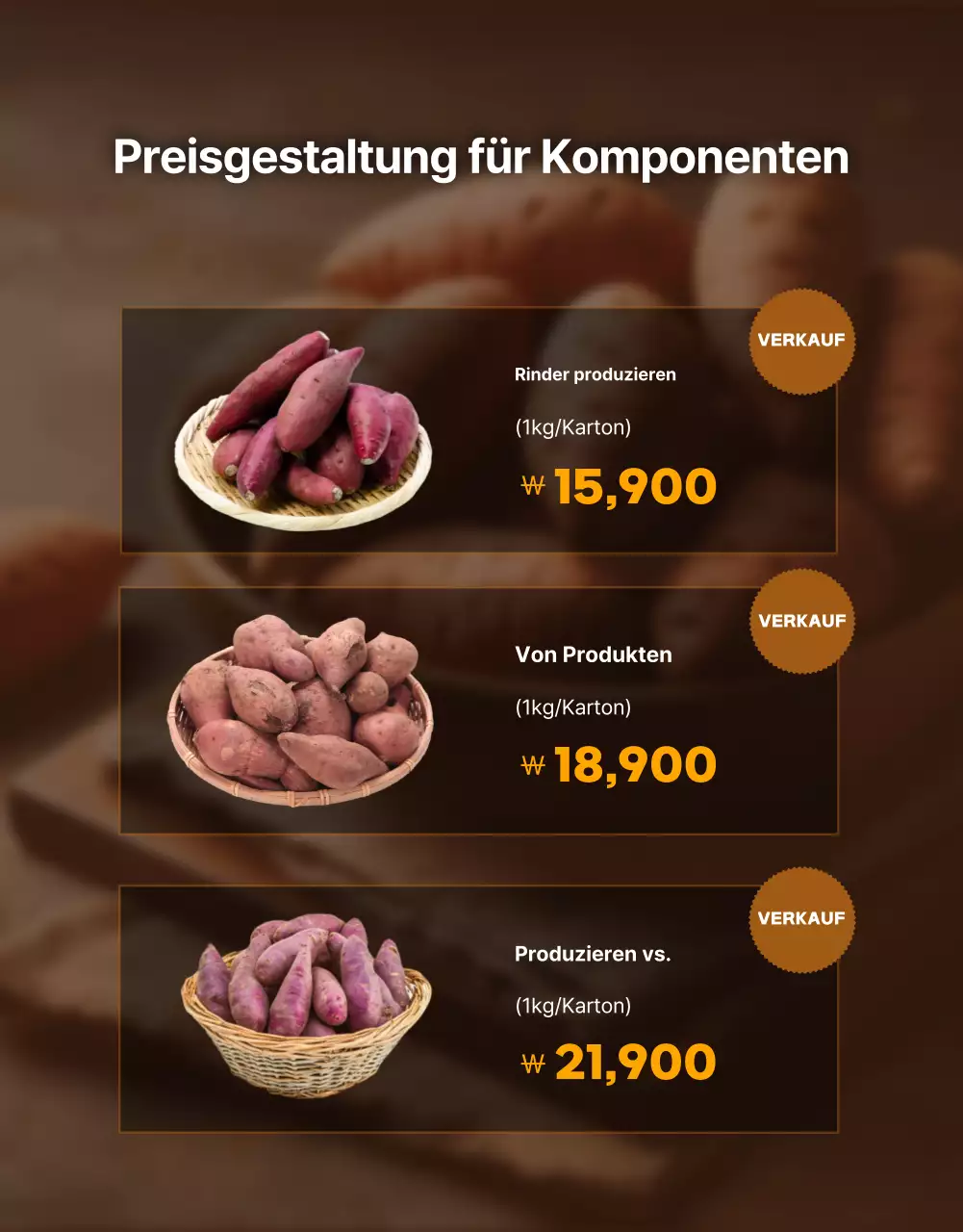Braune Werbung für traditionelle Produkte
