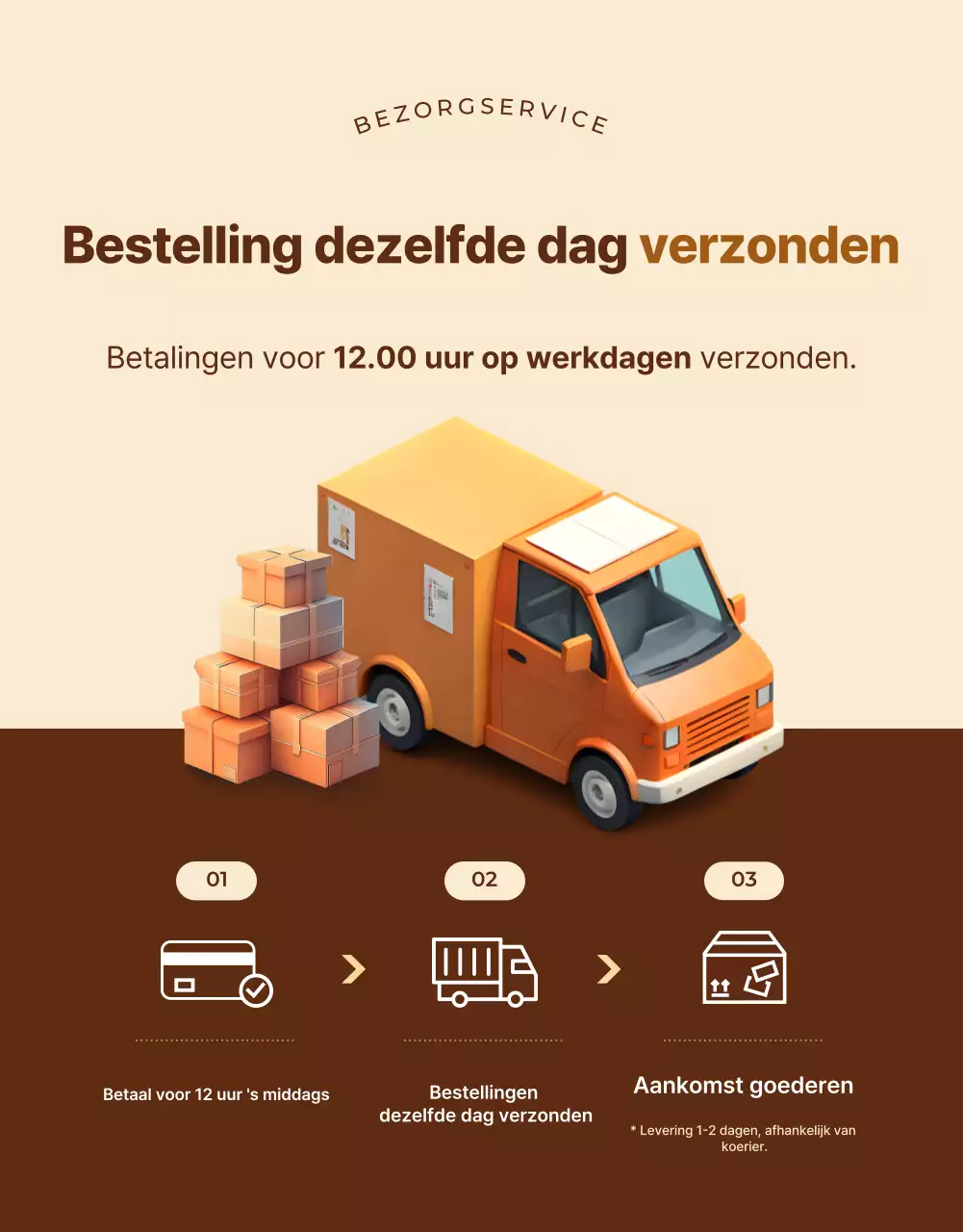 Bruine traditionele producten advertentie