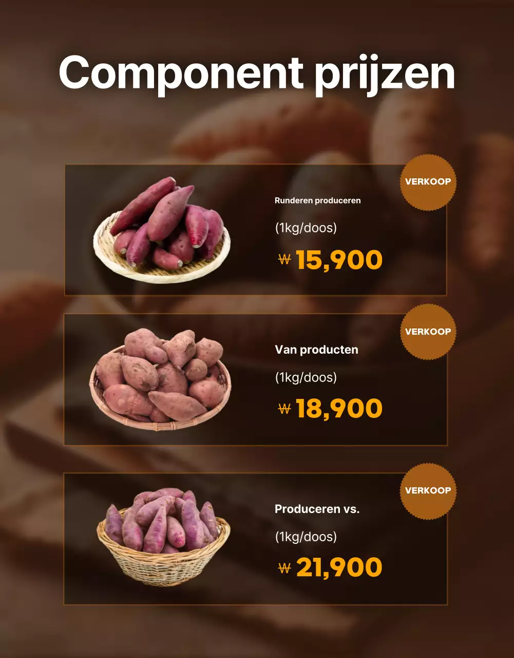 Bruine traditionele producten advertentie