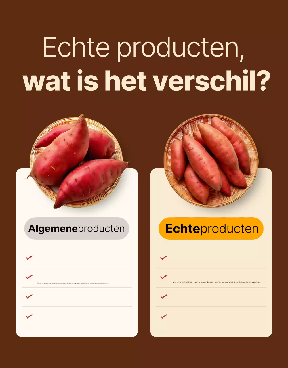 Bruine traditionele producten advertentie