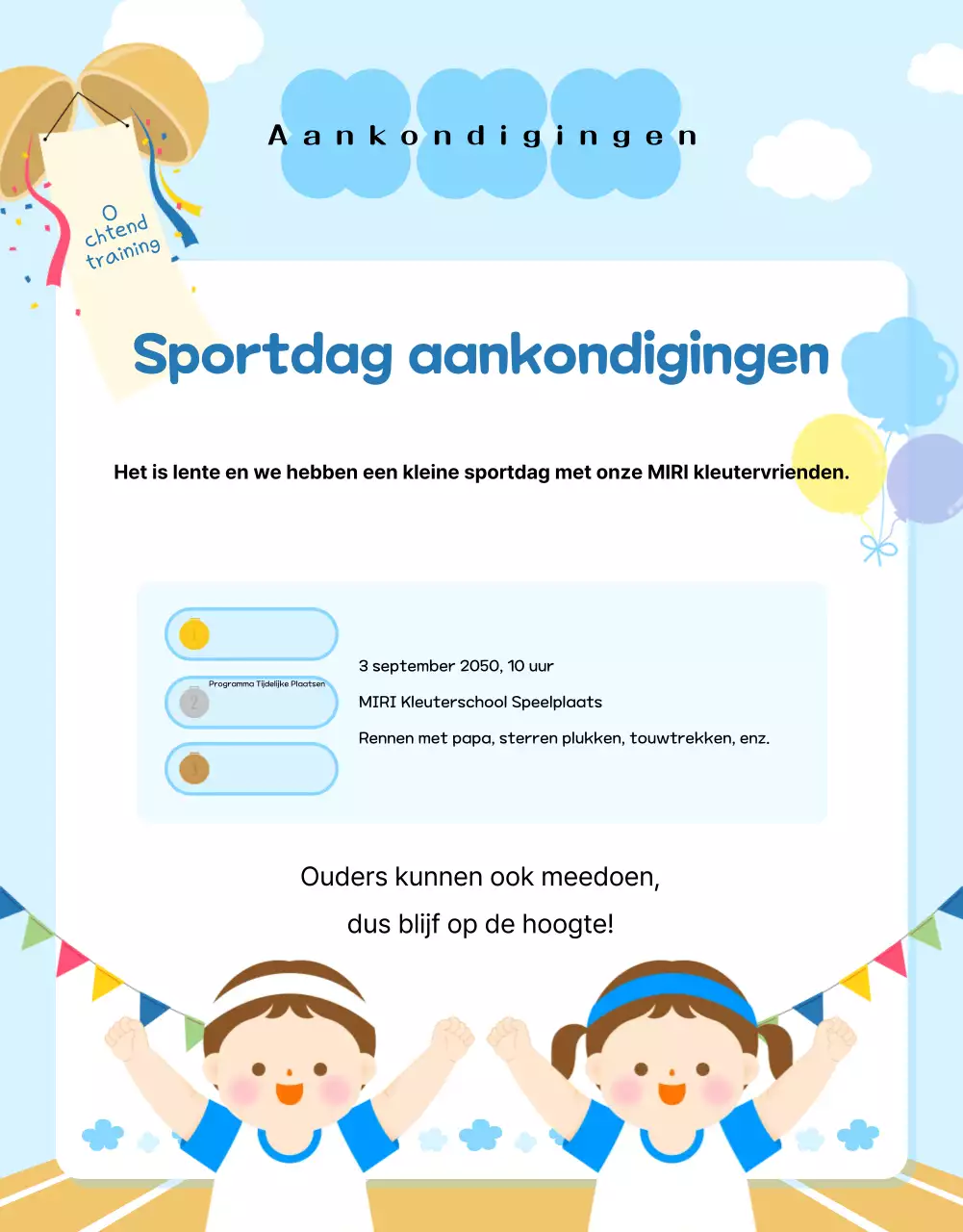 Lichtblauwe trainingsgids