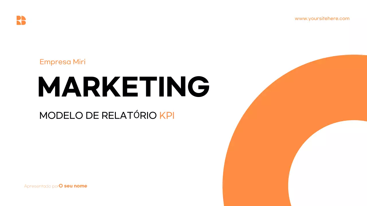 Modelo de relatório de marketing minimalista laranja