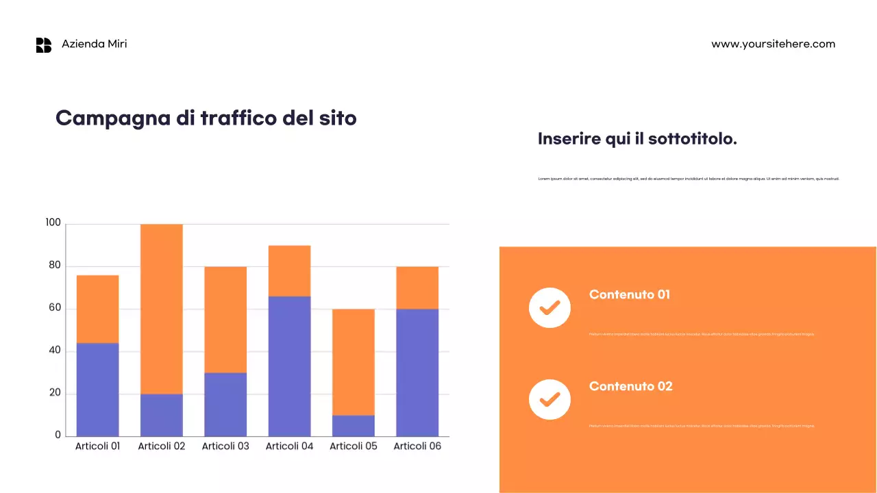 Modello di relazione di marketing minimalista arancione