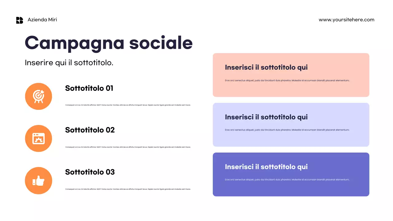 Modello di relazione di marketing minimalista arancione
