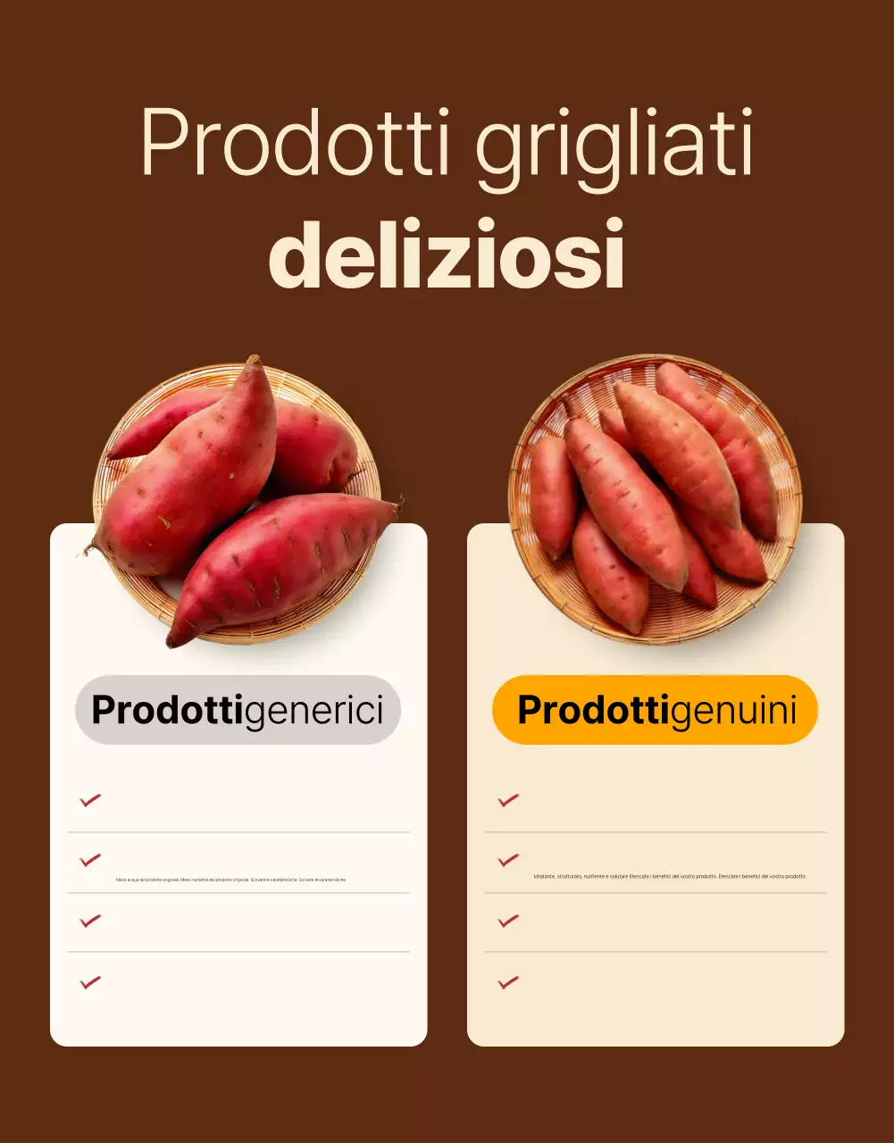 Pubblicità dei prodotti tradizionali marroni