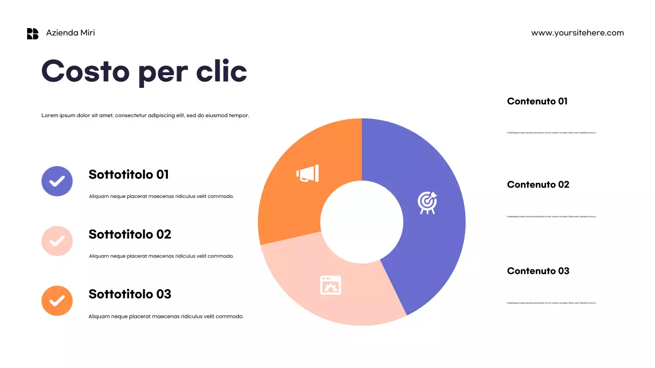 Modello di relazione di marketing minimalista arancione