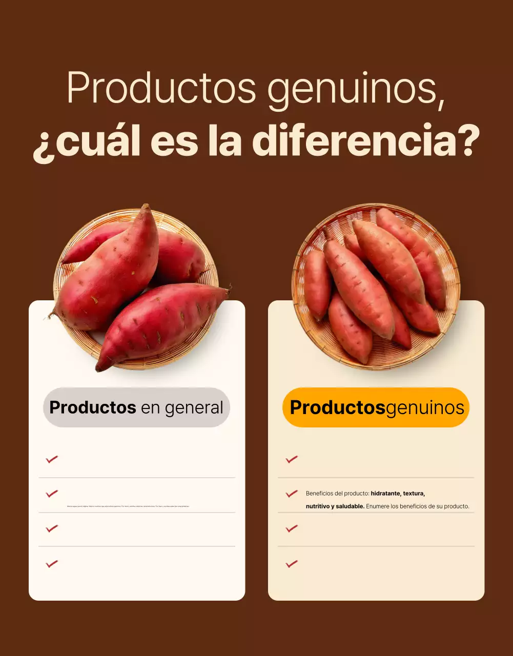 Anuncio de productos tradicionales marrones