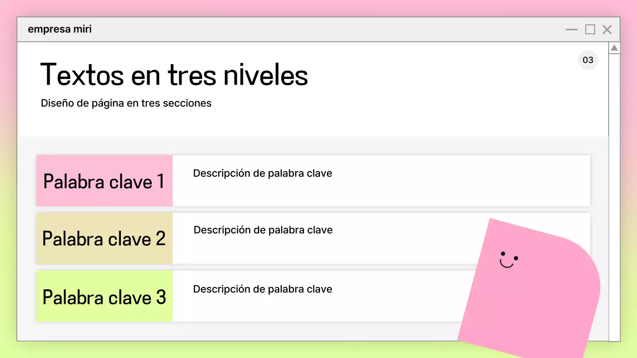 Diseño de presentación simple rosa