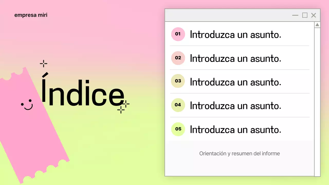 Diseño de presentación simple rosa