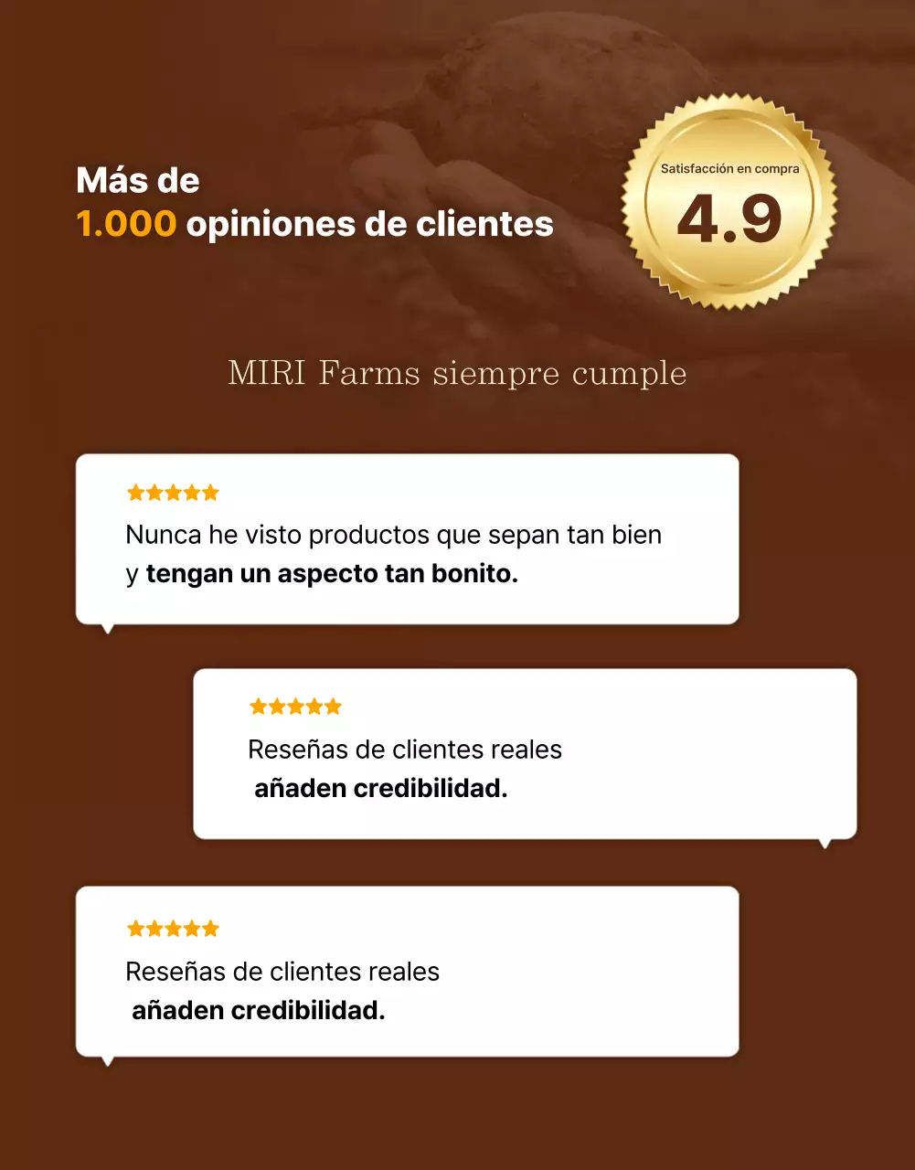 Anuncio de productos tradicionales marrones