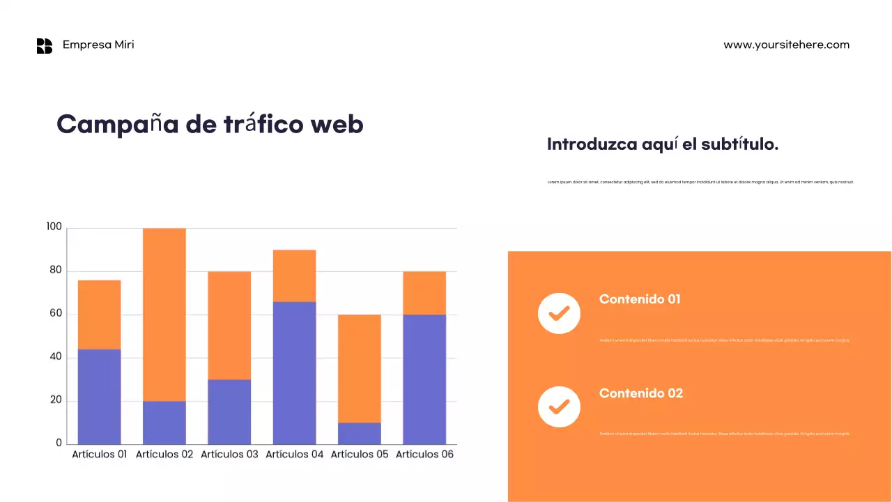 Plantilla de informe de marketing minimalista naranja