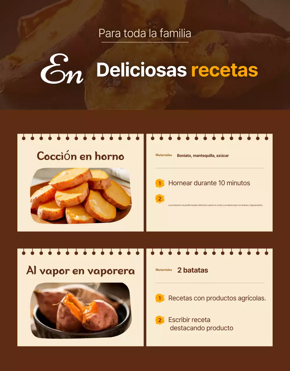 Anuncio de productos tradicionales marrones