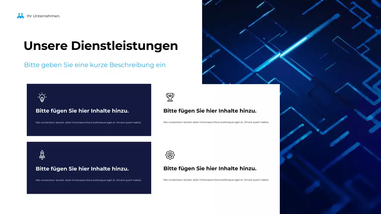 Blaue geometrische Geschäftspräsentation