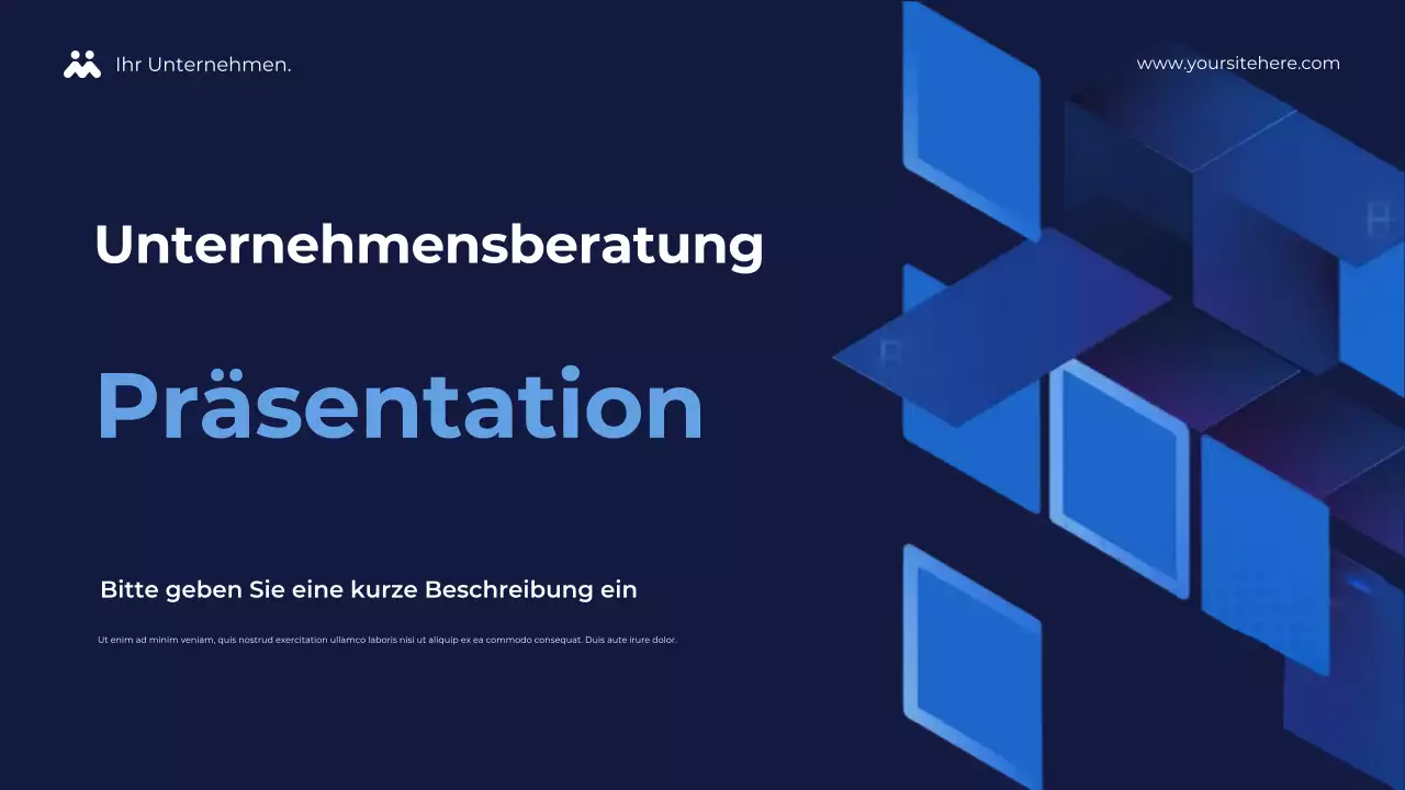Blaue geometrische Geschäftspräsentation