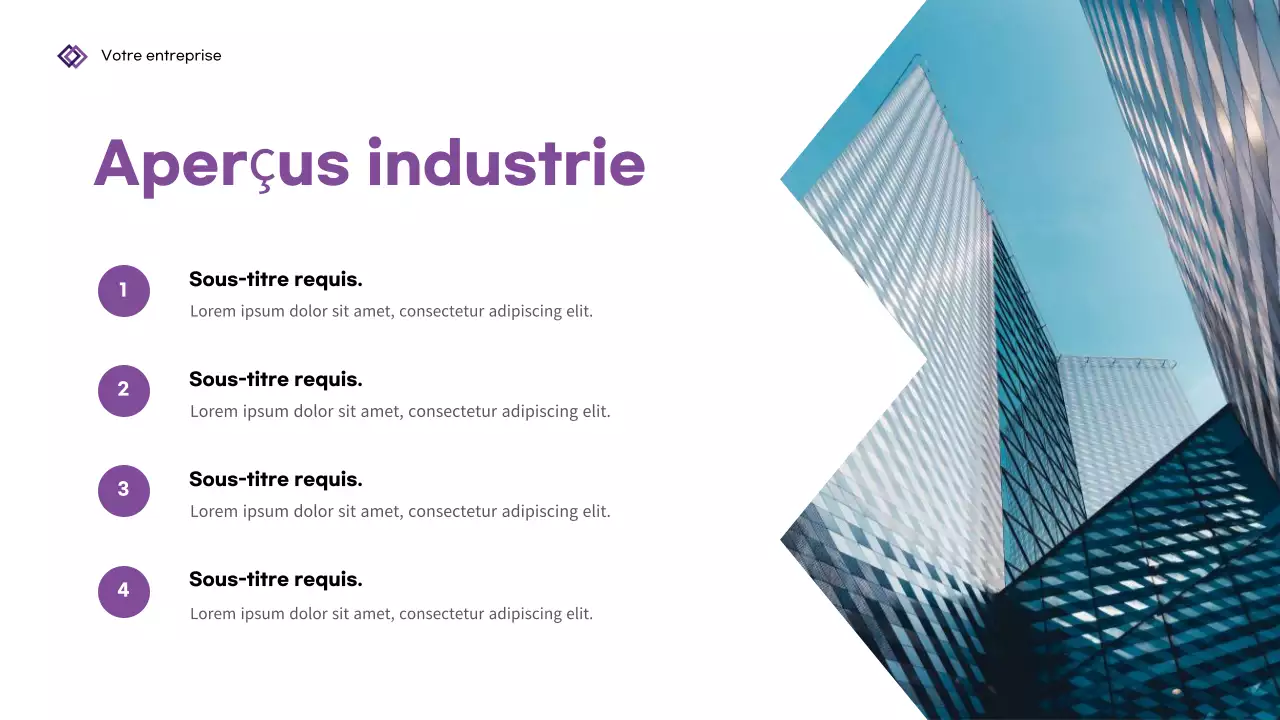 Présentation d'entreprise géométrique violette