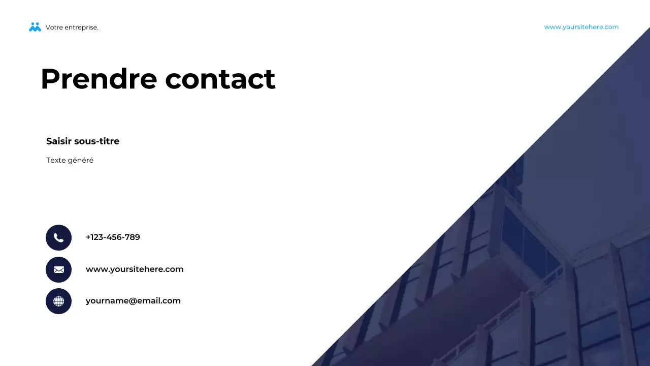 Présentation d'entreprise géométrique bleue