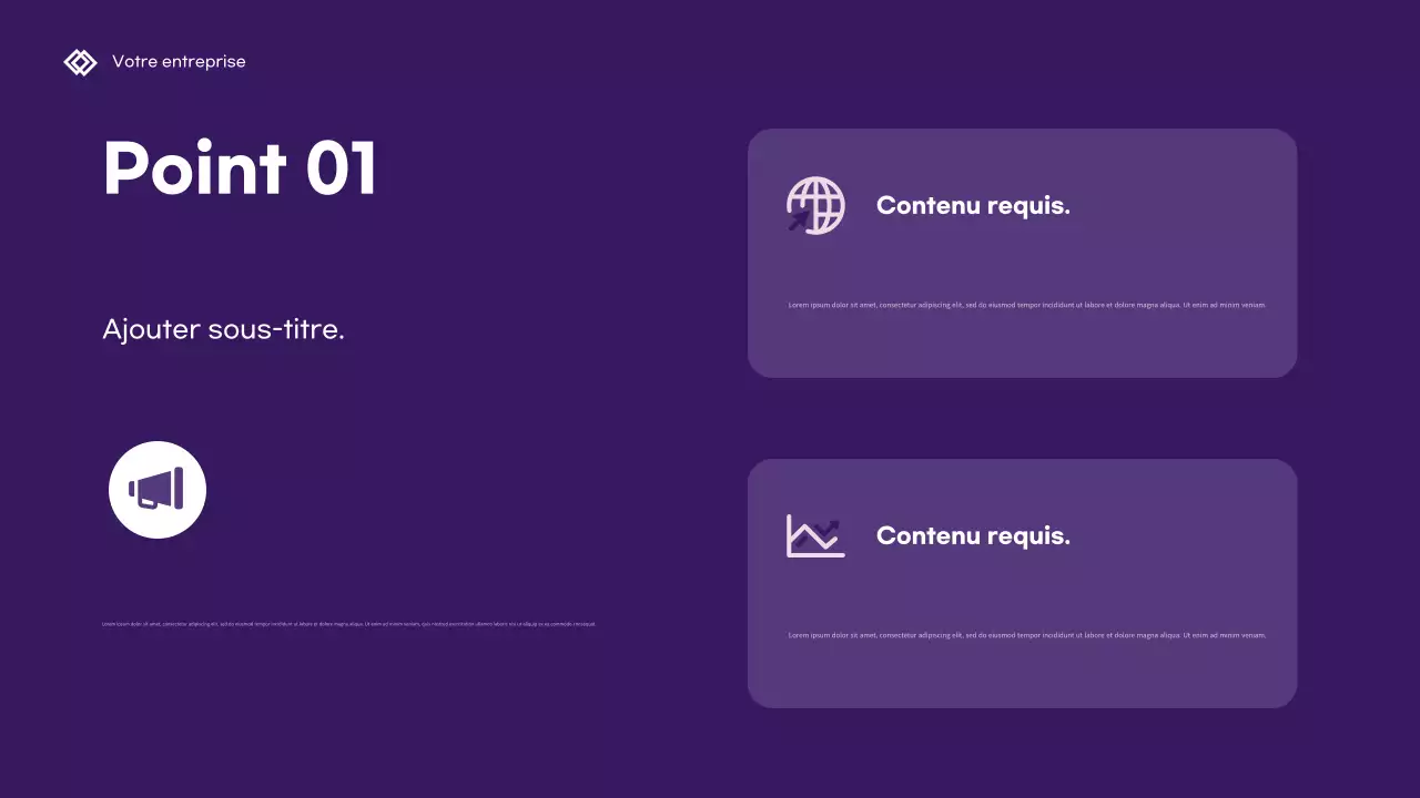 Présentation d'entreprise géométrique violette