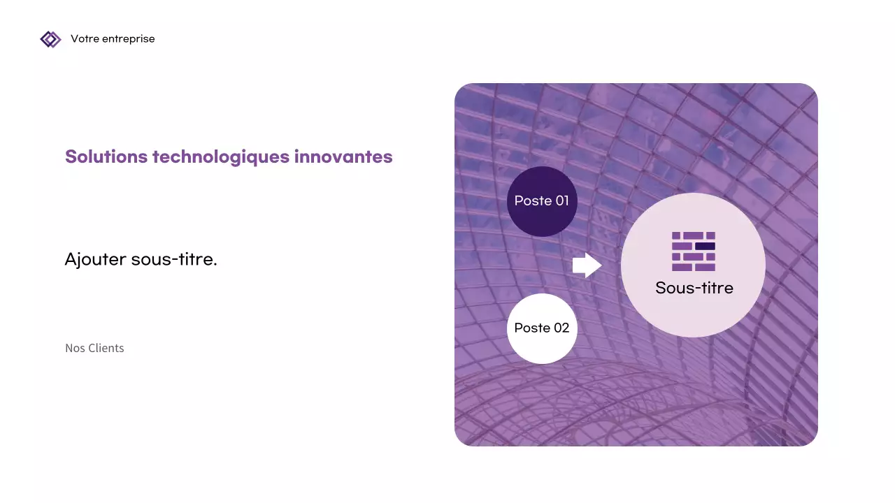 Présentation d'entreprise géométrique violette