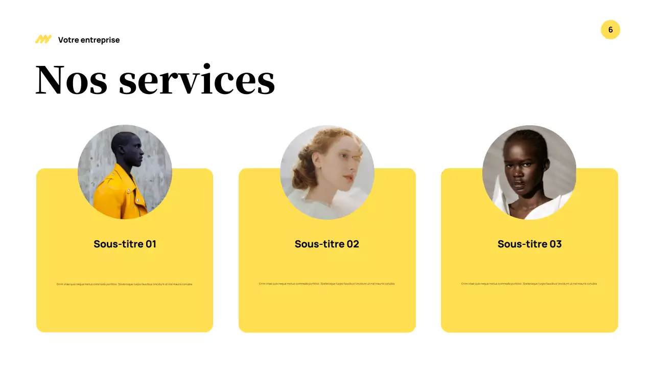 Présentation d'entreprise moderne jaune