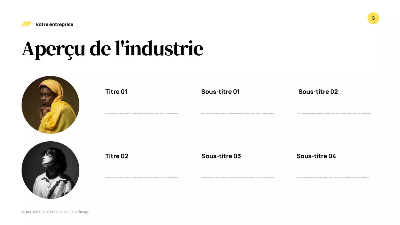 Présentation d'entreprise moderne jaune