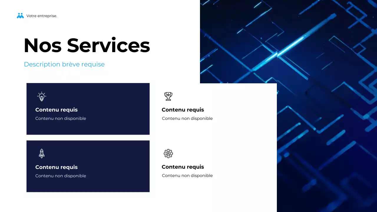 Présentation d'entreprise géométrique bleue