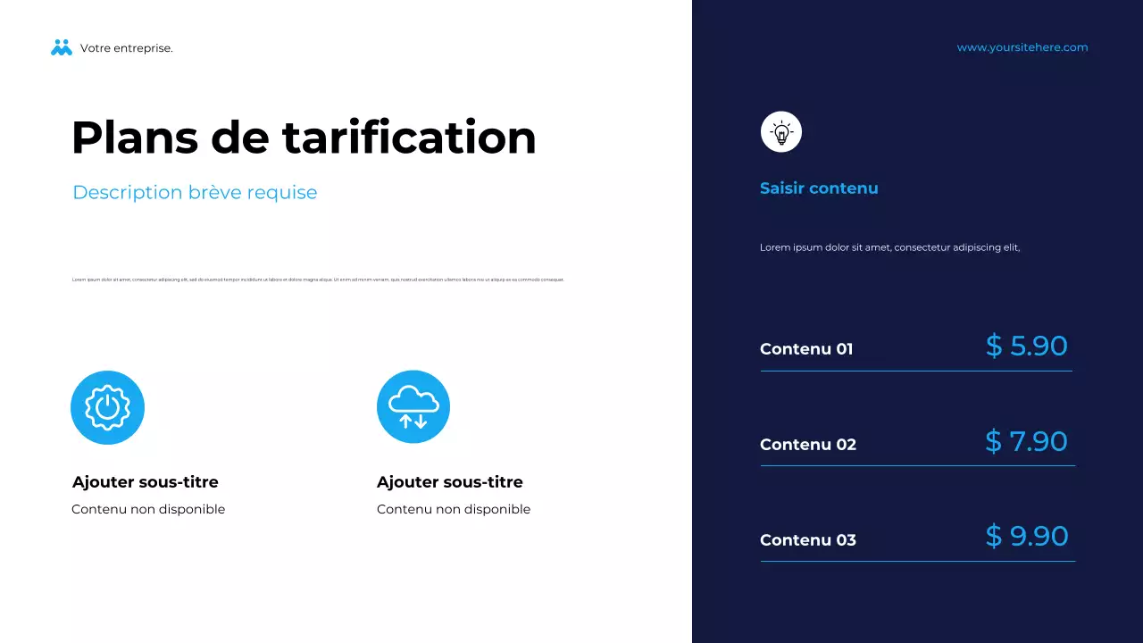 Présentation d'entreprise géométrique bleue