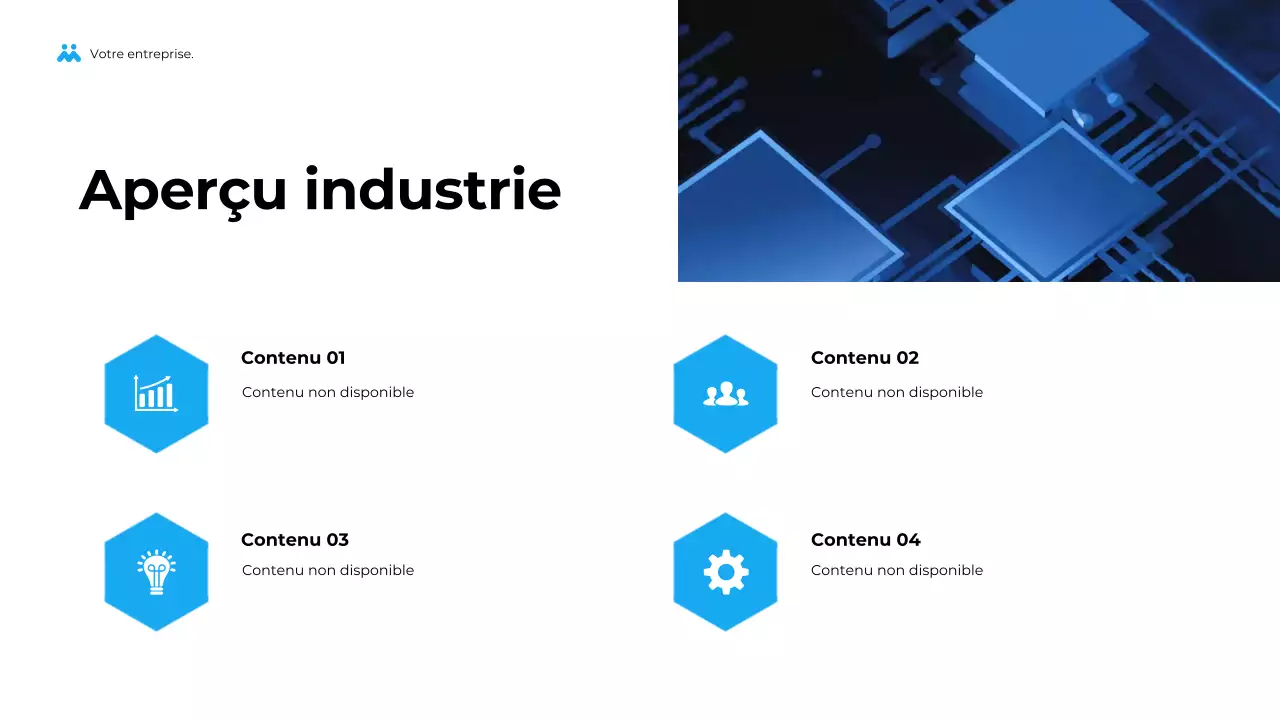 Présentation d'entreprise géométrique bleue