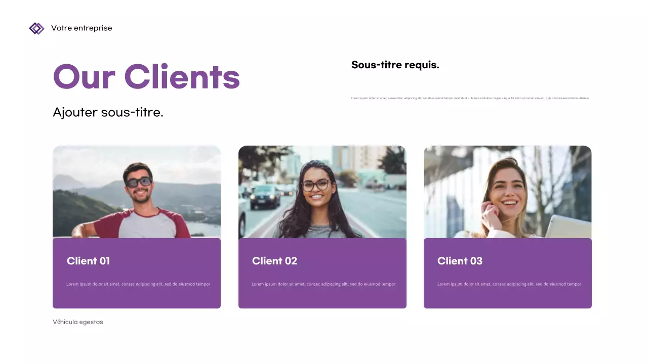 Présentation d'entreprise géométrique violette