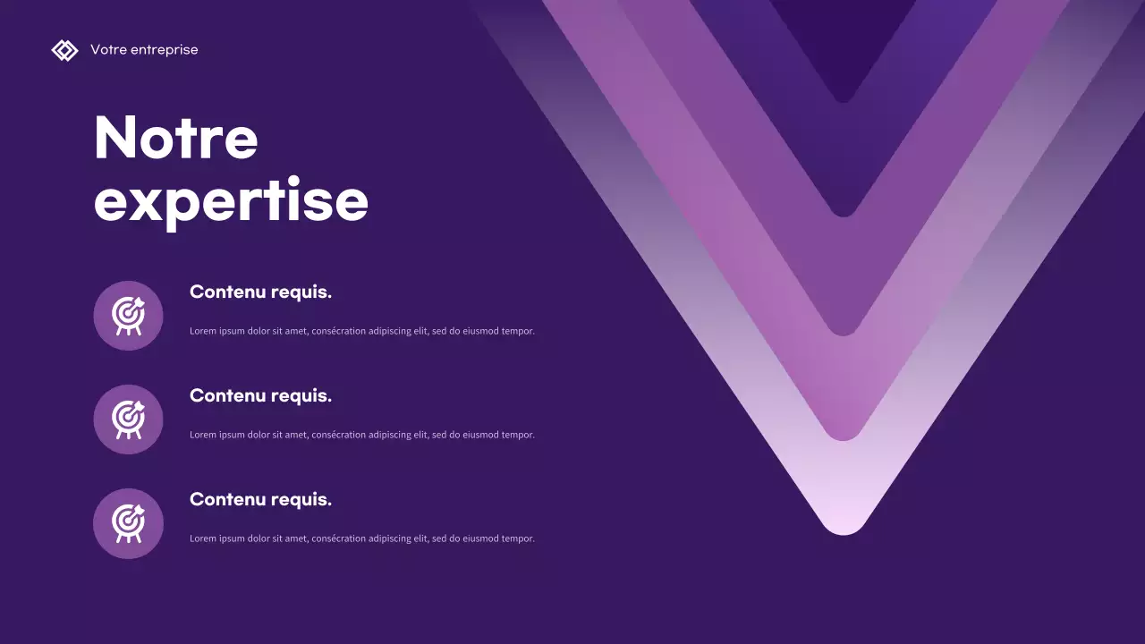 Présentation d'entreprise géométrique violette