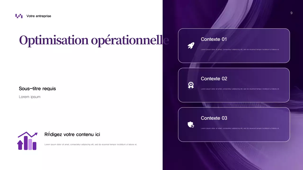 Présentation d'entreprise abstraite en violet